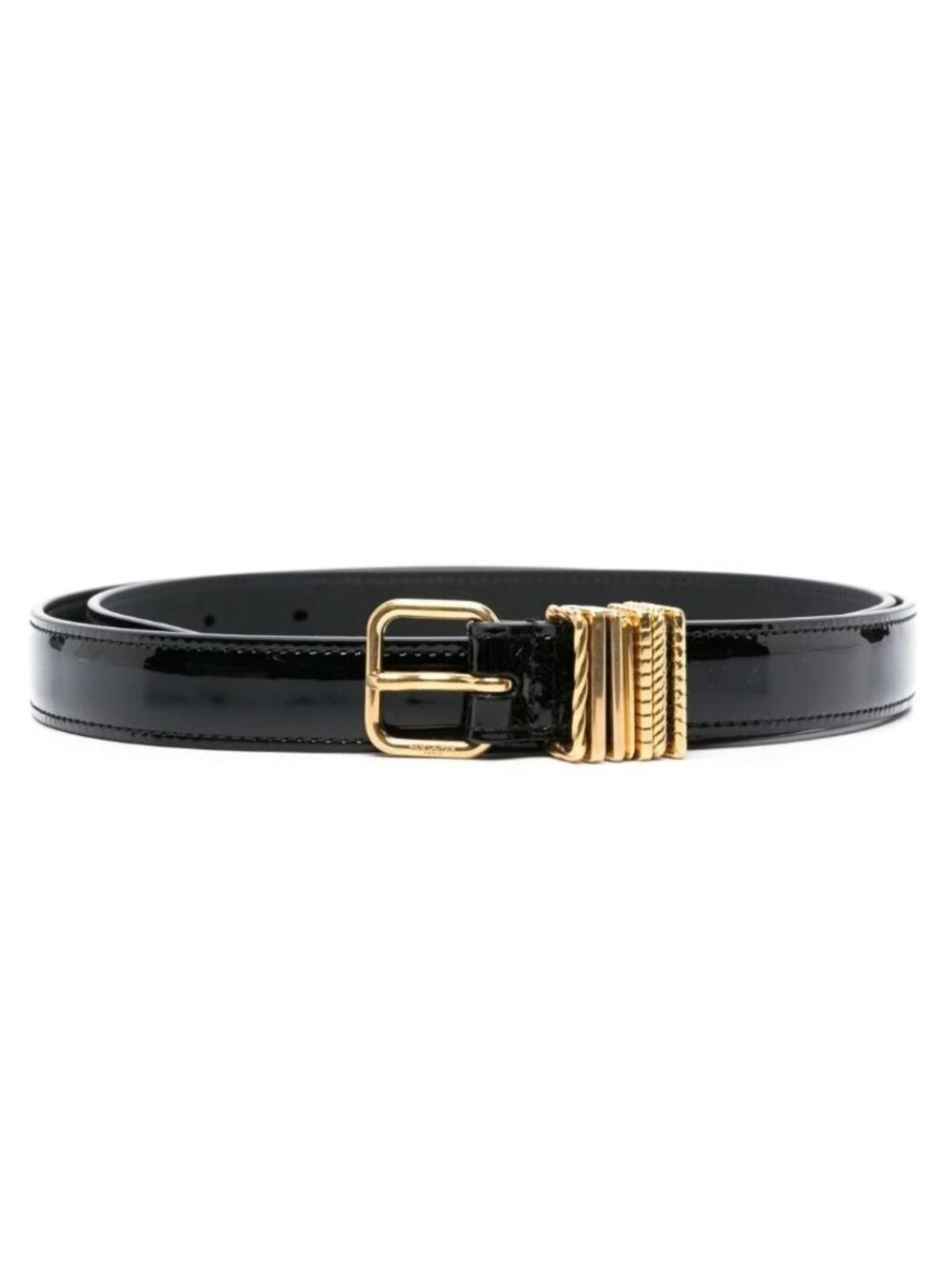 $575 Saint Laurent YSL Hublot Women's Leather Belt in Black Size 85 / 34